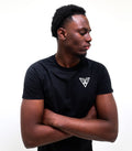 Black GENESIS Compression T-shirt front view on white background